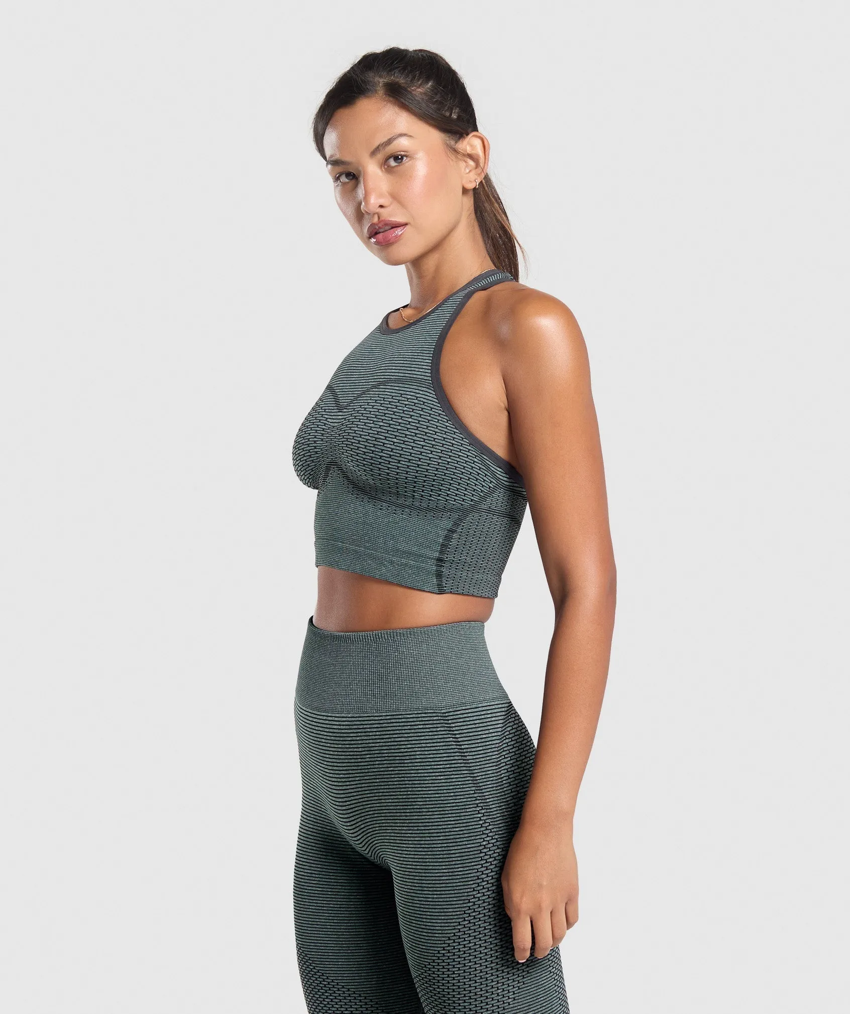 Gymshark Sport Seamless Cropped Tank - Victory Green/Discipline Green