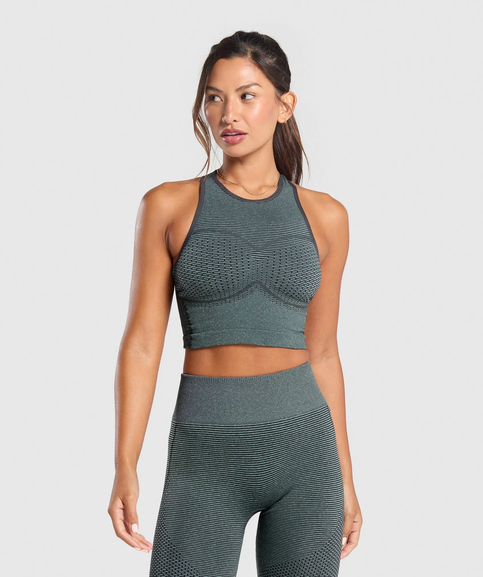 Gymshark Sport Seamless Cropped Tank - Victory Green/Discipline Green