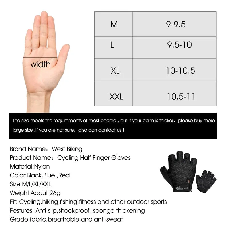 Half Finger Cycling Gloves Anti Slip Motorcycle MTB Road Bike Gloves Men Sport Fitness Bicycle Fingerless Gloves