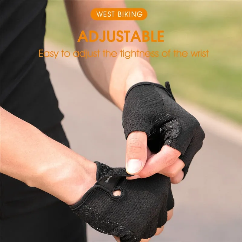 Half Finger Cycling Gloves Anti Slip Motorcycle MTB Road Bike Gloves Men Sport Fitness Bicycle Fingerless Gloves