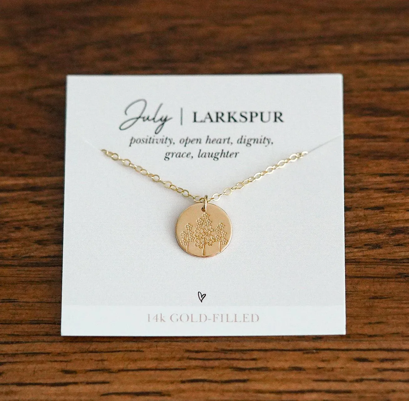 Hand Stamped Birth Flower Necklaces