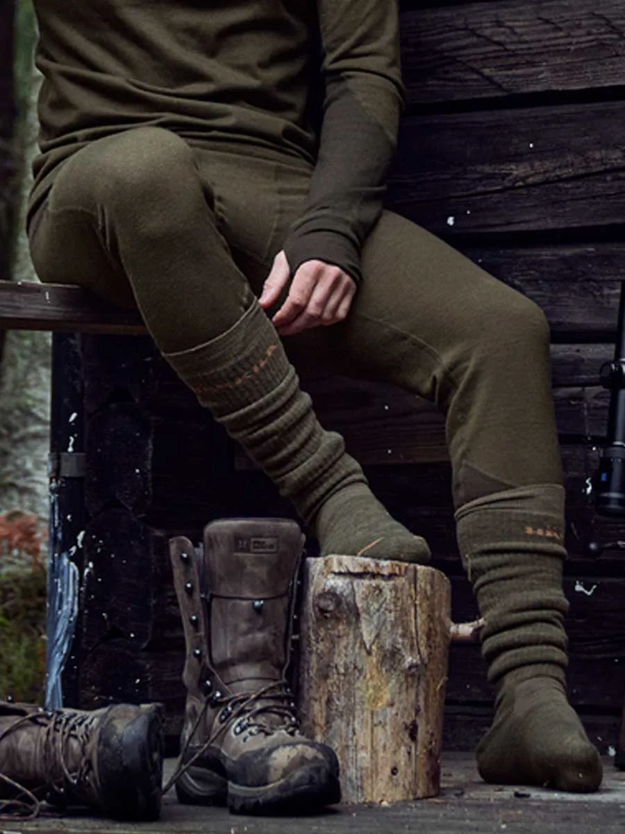 HARKILA Base Warm Long Johns - Mens - Willow Green / Shadow Brown