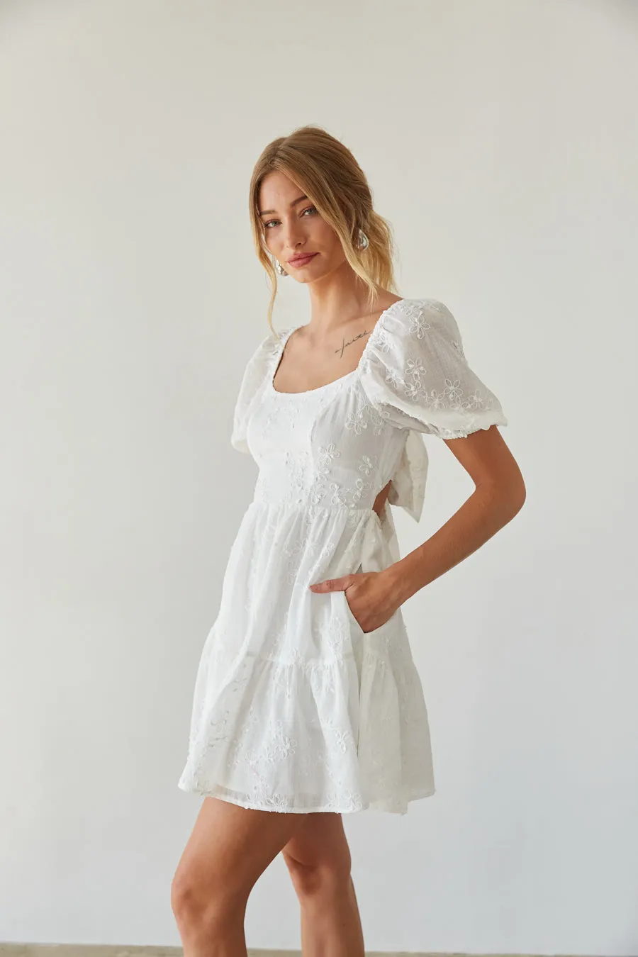 Hayden Puff Sleeve Babydoll Mini Dress