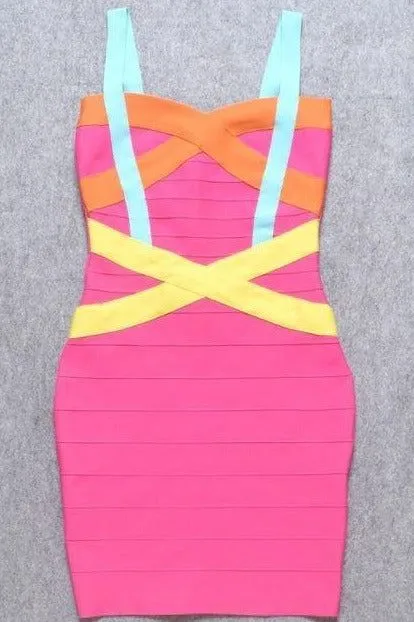 Heidi Bandage Mini Dress - Hot Pink