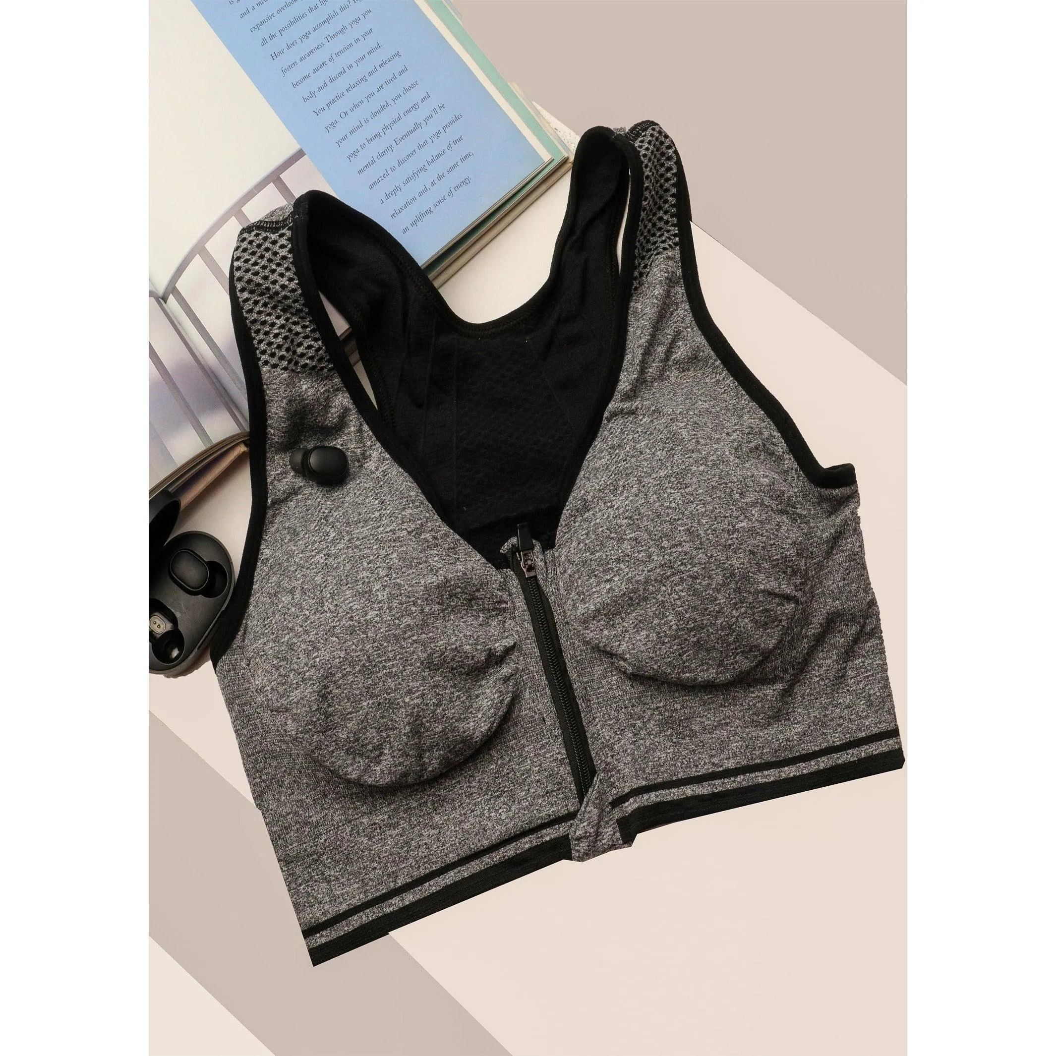 High Impact Front Open Padded Sports Bra