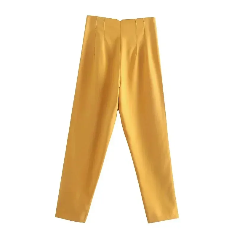 High Waist Formal Office Pants for Women - Slim Fit Pencil Trousers