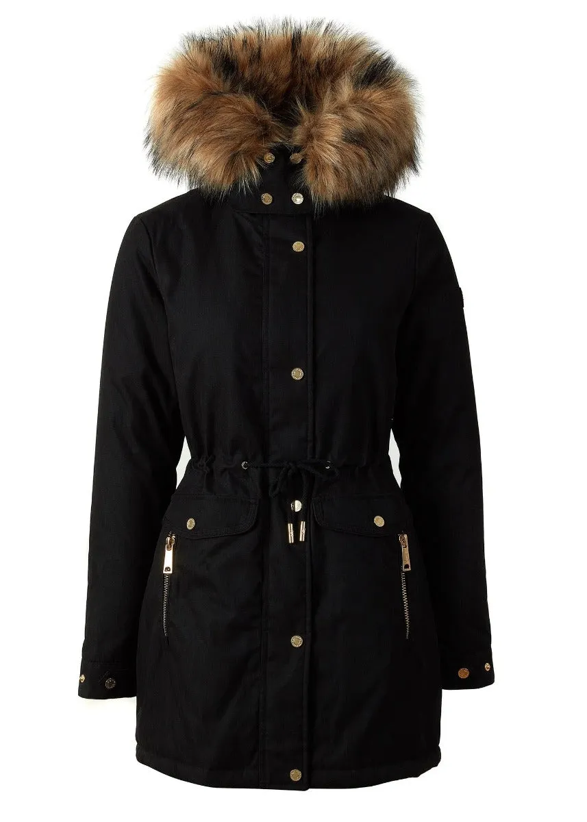 Holland Cooper Montana Ladies Parka Jacket in Black