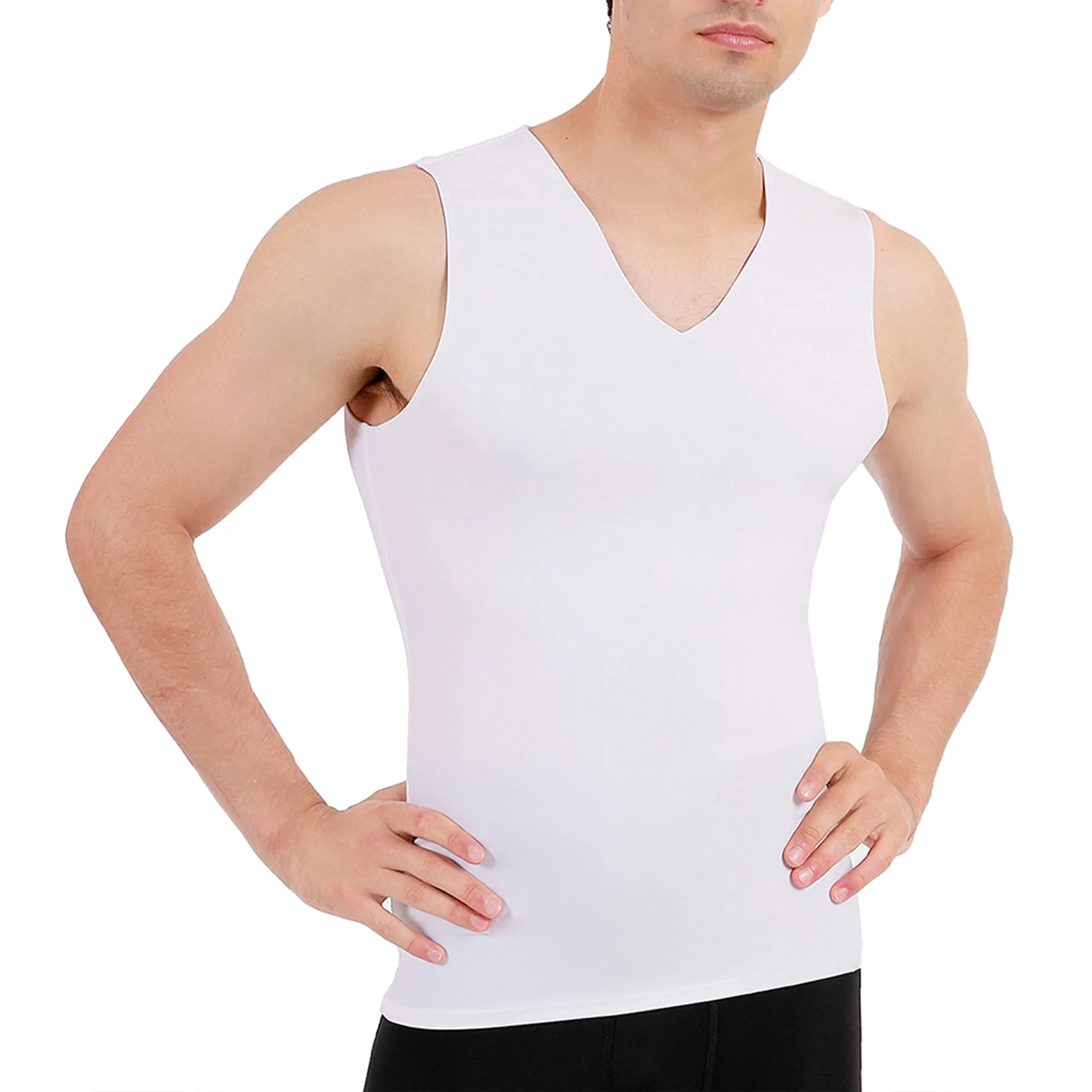 Insta Slim Medium Compression Sleeveless V-Neck Tank 2VAT0N1