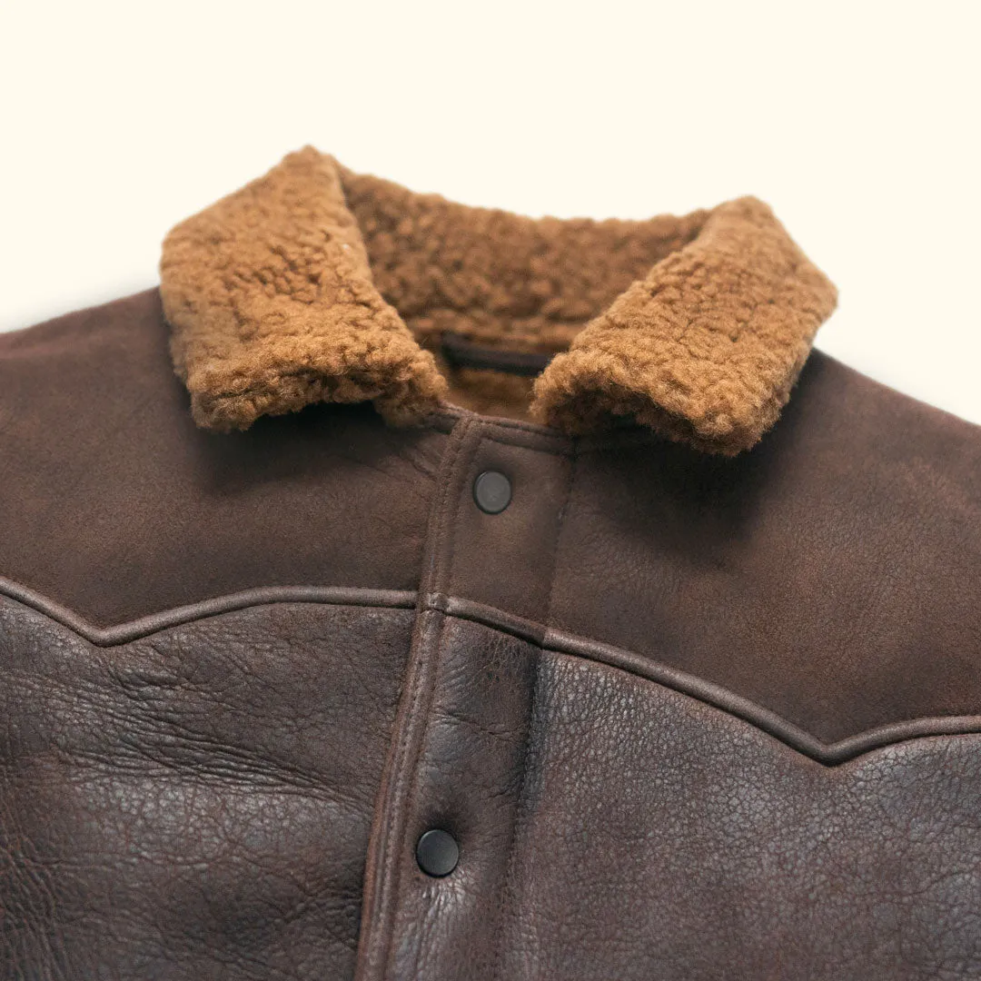 Jackson Shearling Leather Jacket | Brown