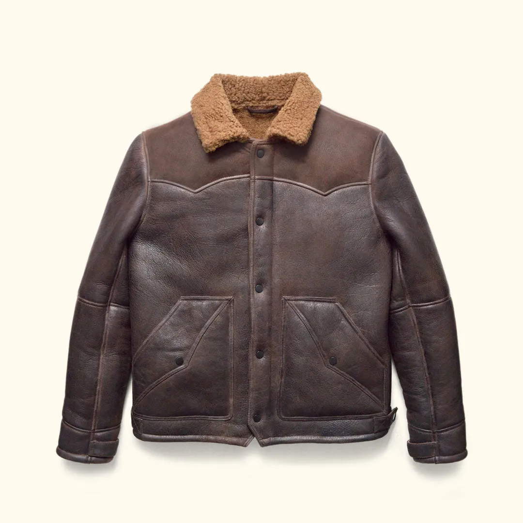 Jackson Shearling Leather Jacket | Brown