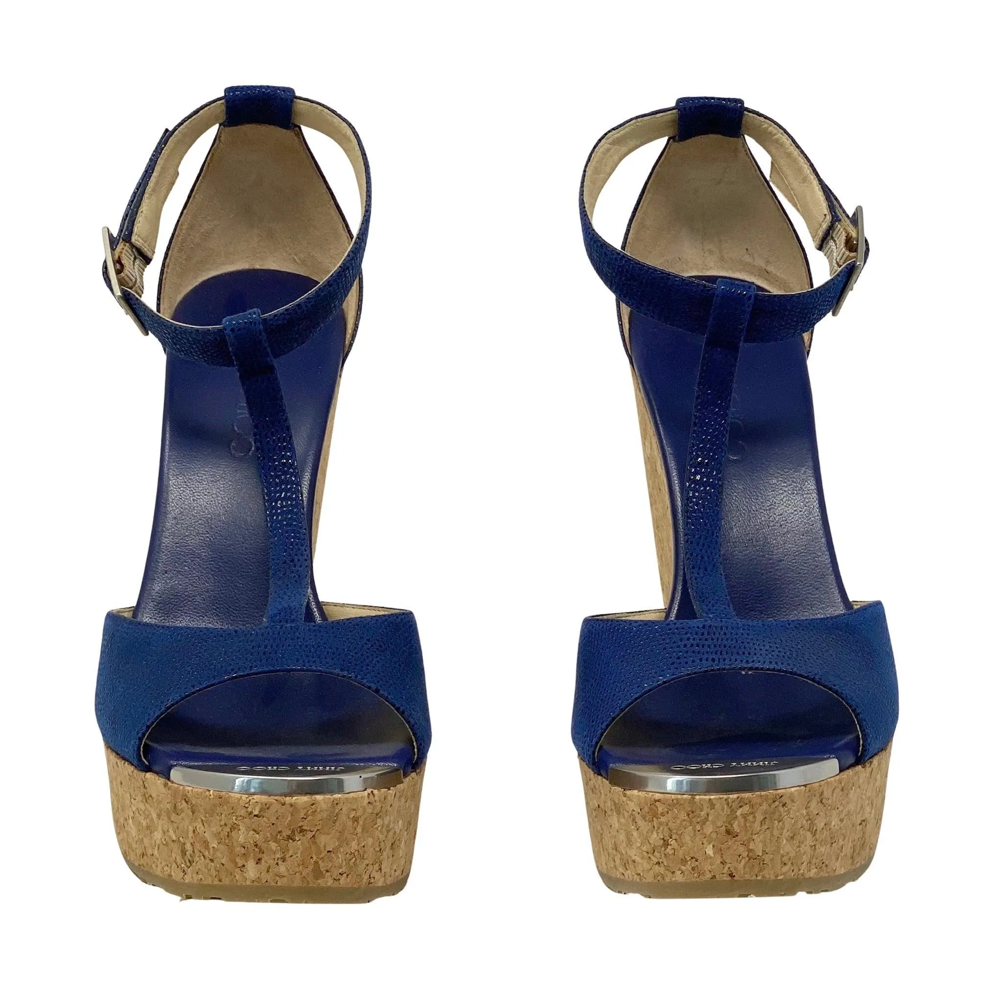 Jimmy Choo Cosmo T-Strap Pela Wedges 36