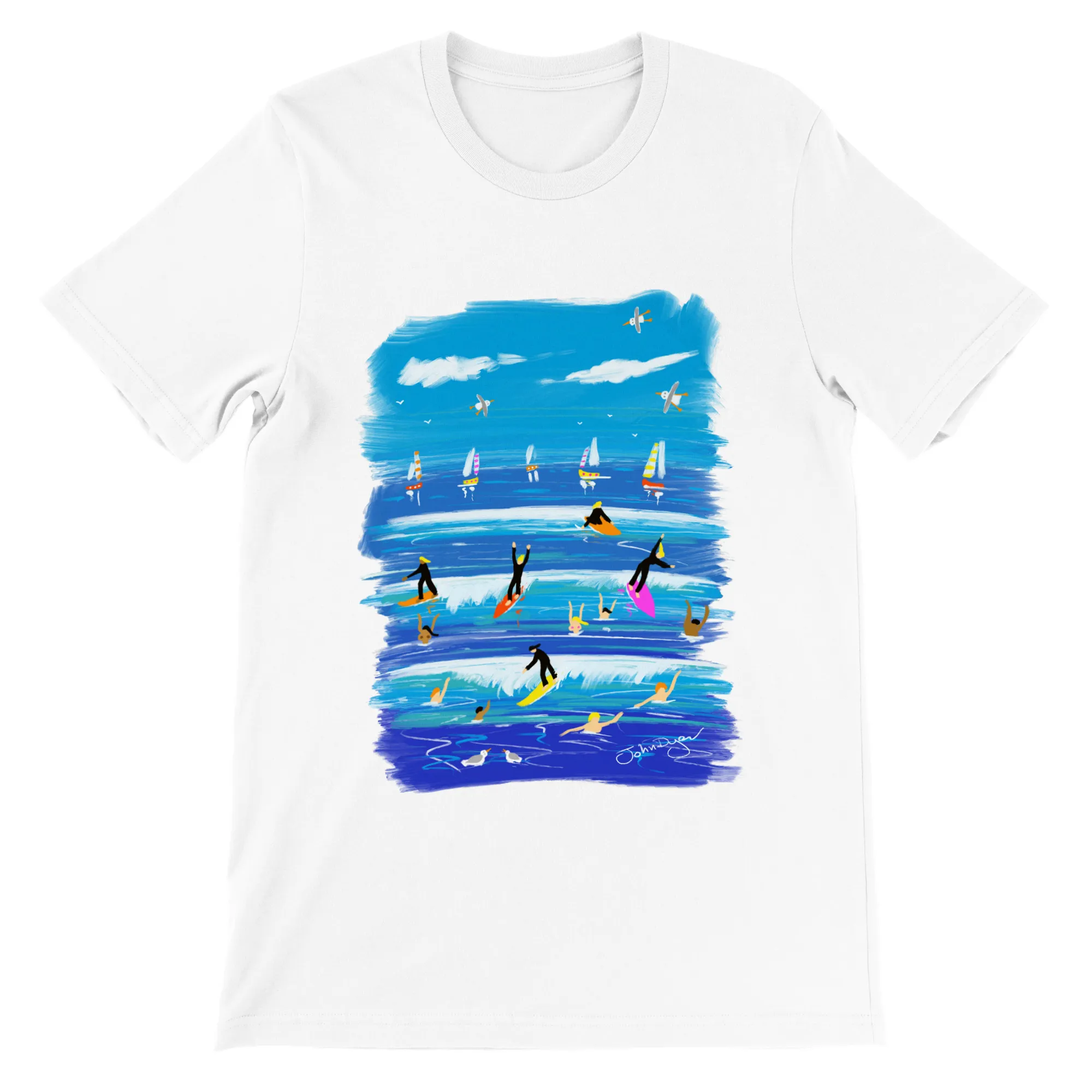 John Dyer Unisex Cornwall Art T-Shirt. 'Surfer T-Shirt'. Cornwall Art Gallery