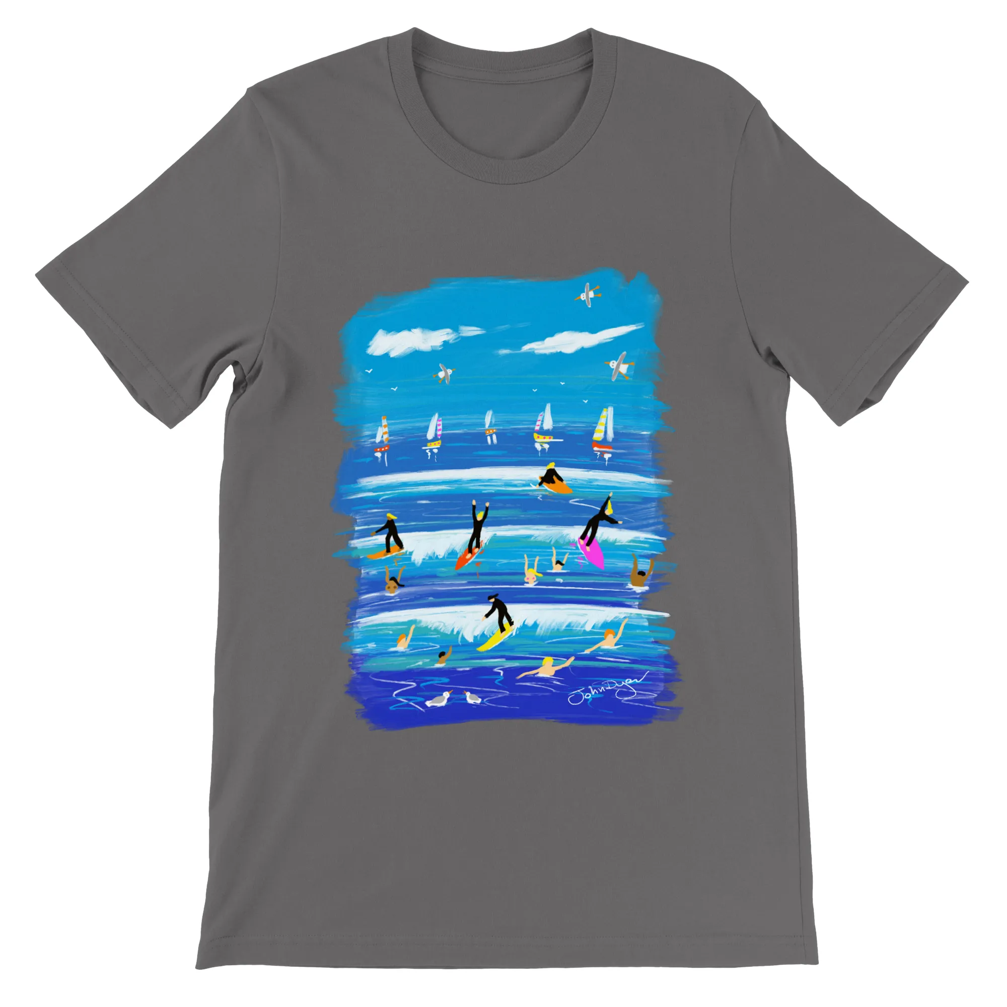 John Dyer Unisex Cornwall Art T-Shirt. 'Surfer T-Shirt'. Cornwall Art Gallery