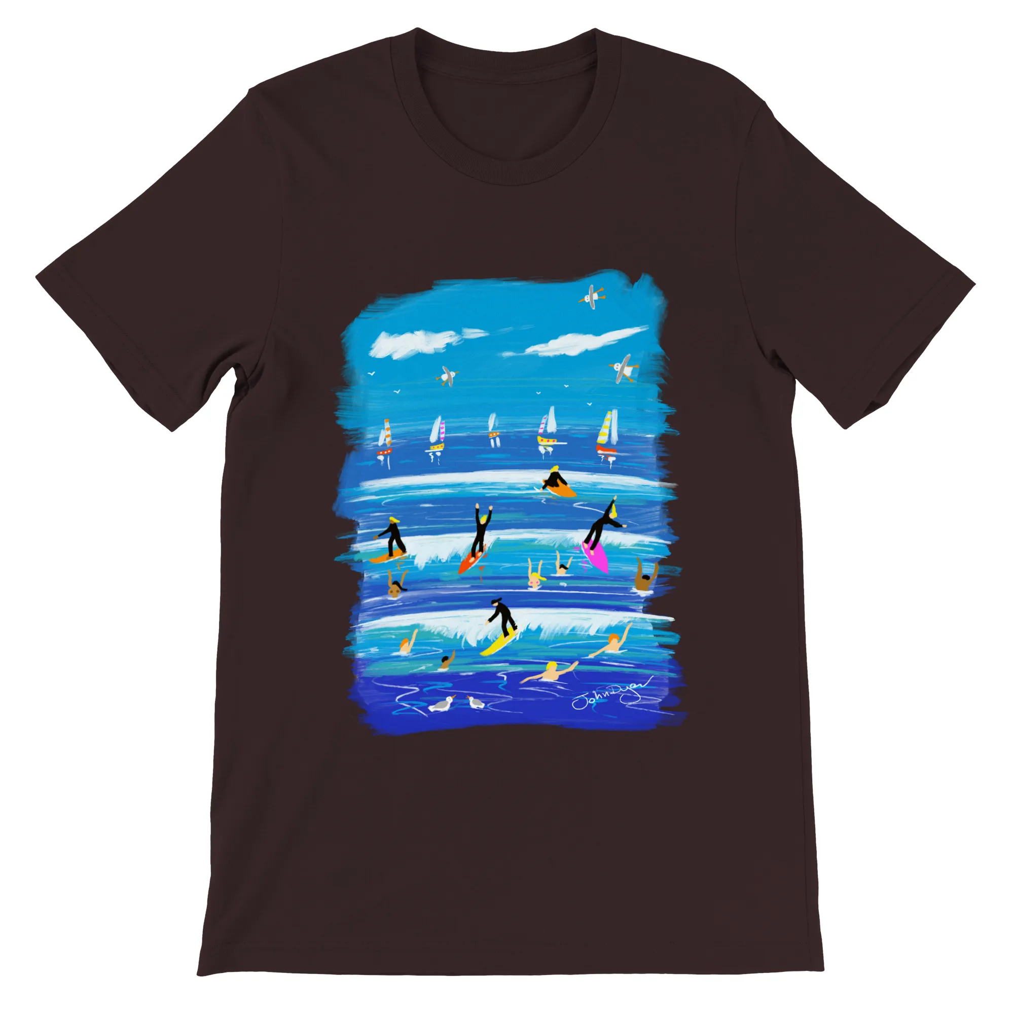 John Dyer Unisex Cornwall Art T-Shirt. 'Surfer T-Shirt'. Cornwall Art Gallery