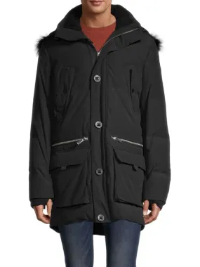 Karl Lagerfeld Paris faux fur lined parka, black