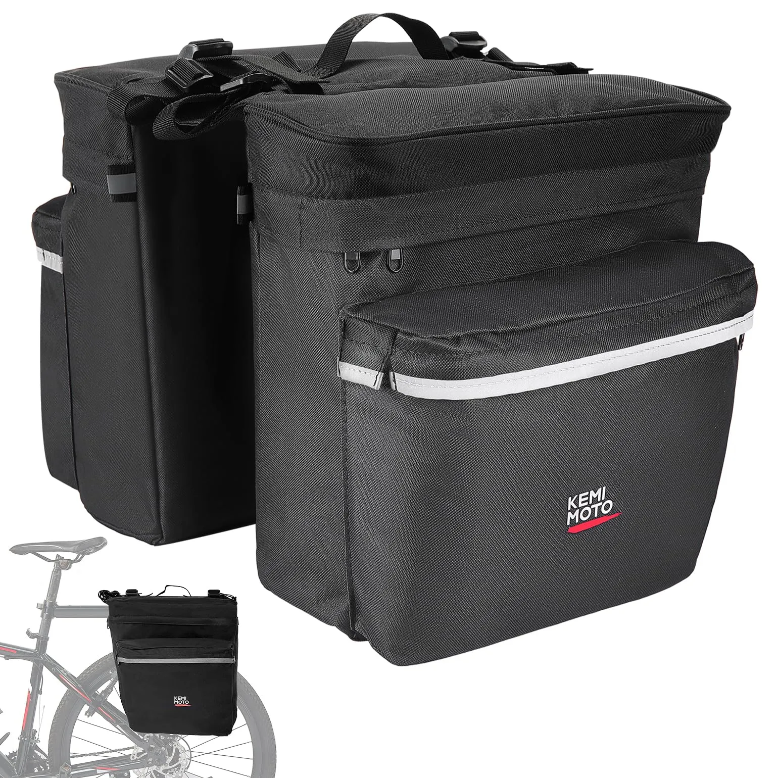 Kemimoto Bike Bag Bicycle Panniers Rear Rack Bag