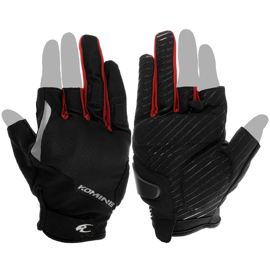 KOMINE GK-2603 PROTECT 3 FINGERLESS MOTORCYCLE MESH GLOVES