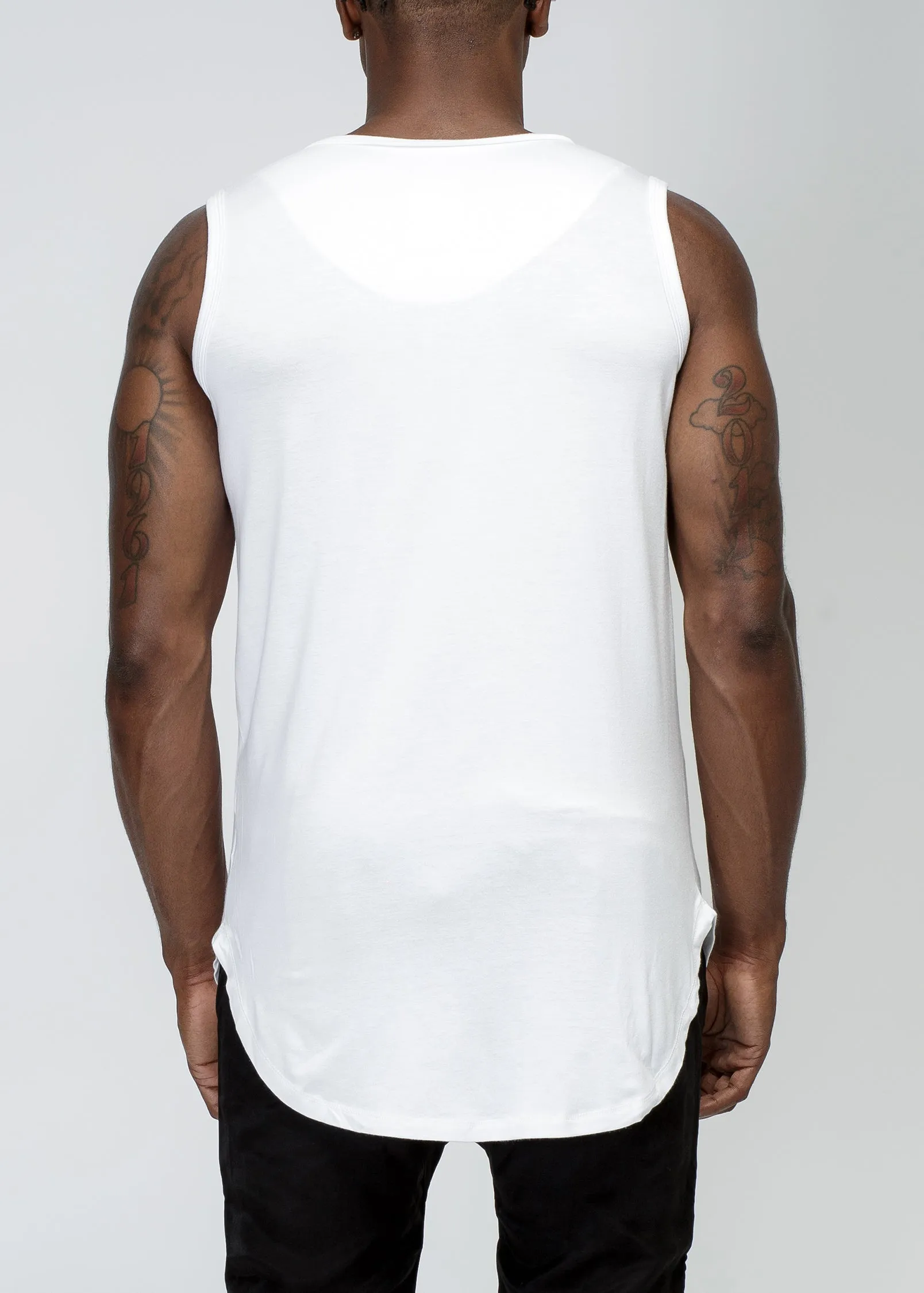 Konus Men's Tank Top with Accent Label in White