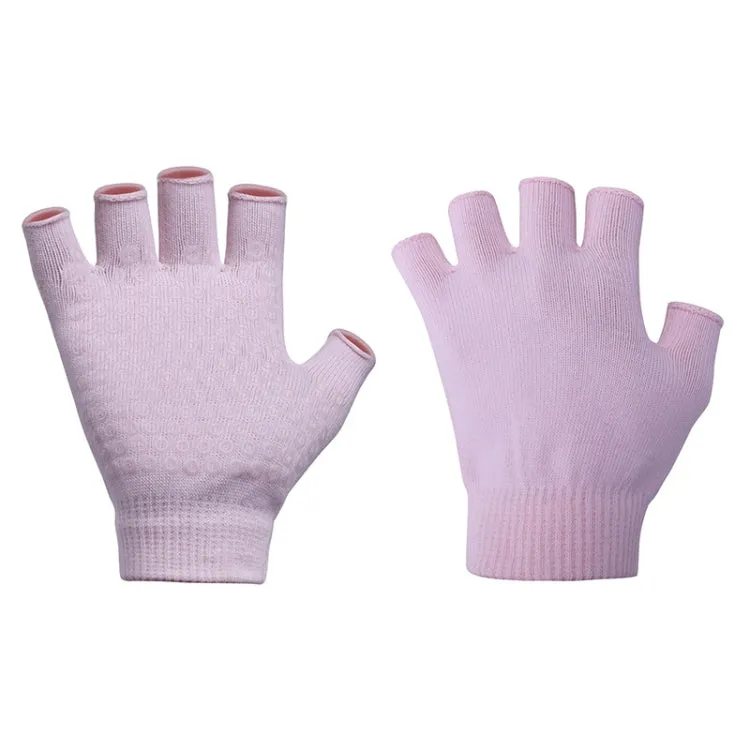 Ladies Non-Slip Fingerless Aerial Yoga Aid Gloves(A3 Light Pink)