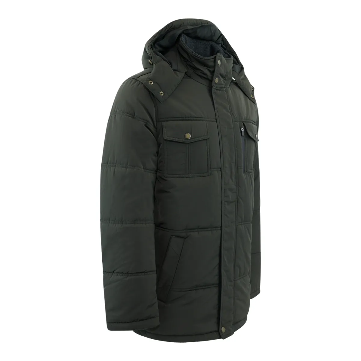 London Fog Men's Big and Tall Puffer Parka Olive XLT