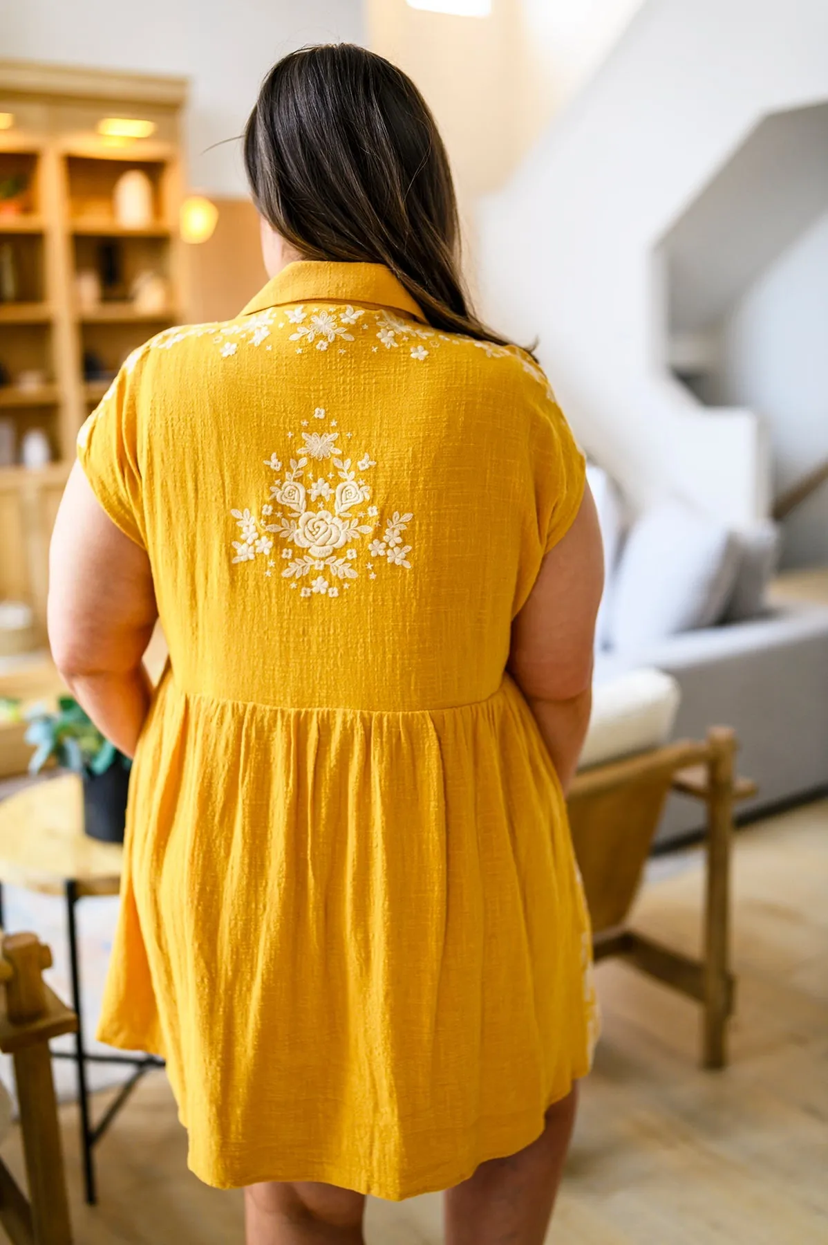 Marigold Embroidered Dress