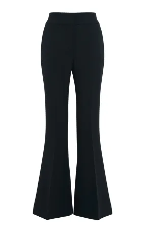 Marsh Flare Cropped Pant in Black Wool Crepe