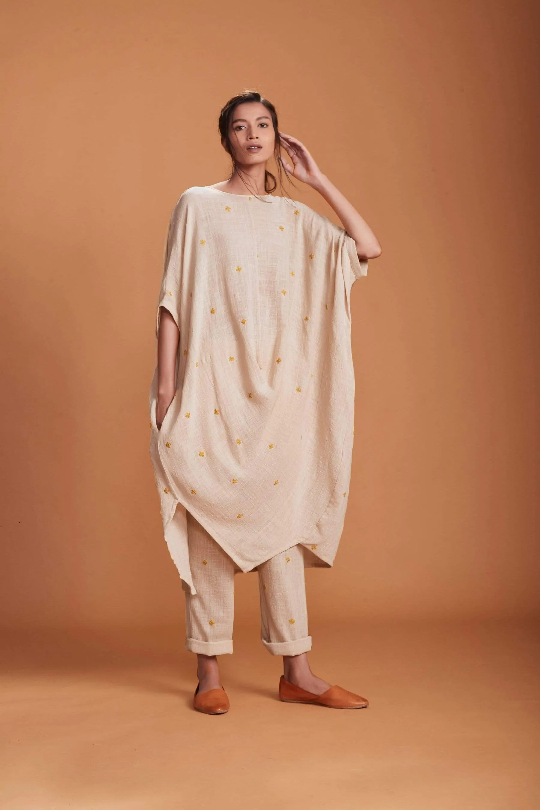 MATI COWL TUNIC SET IVORY