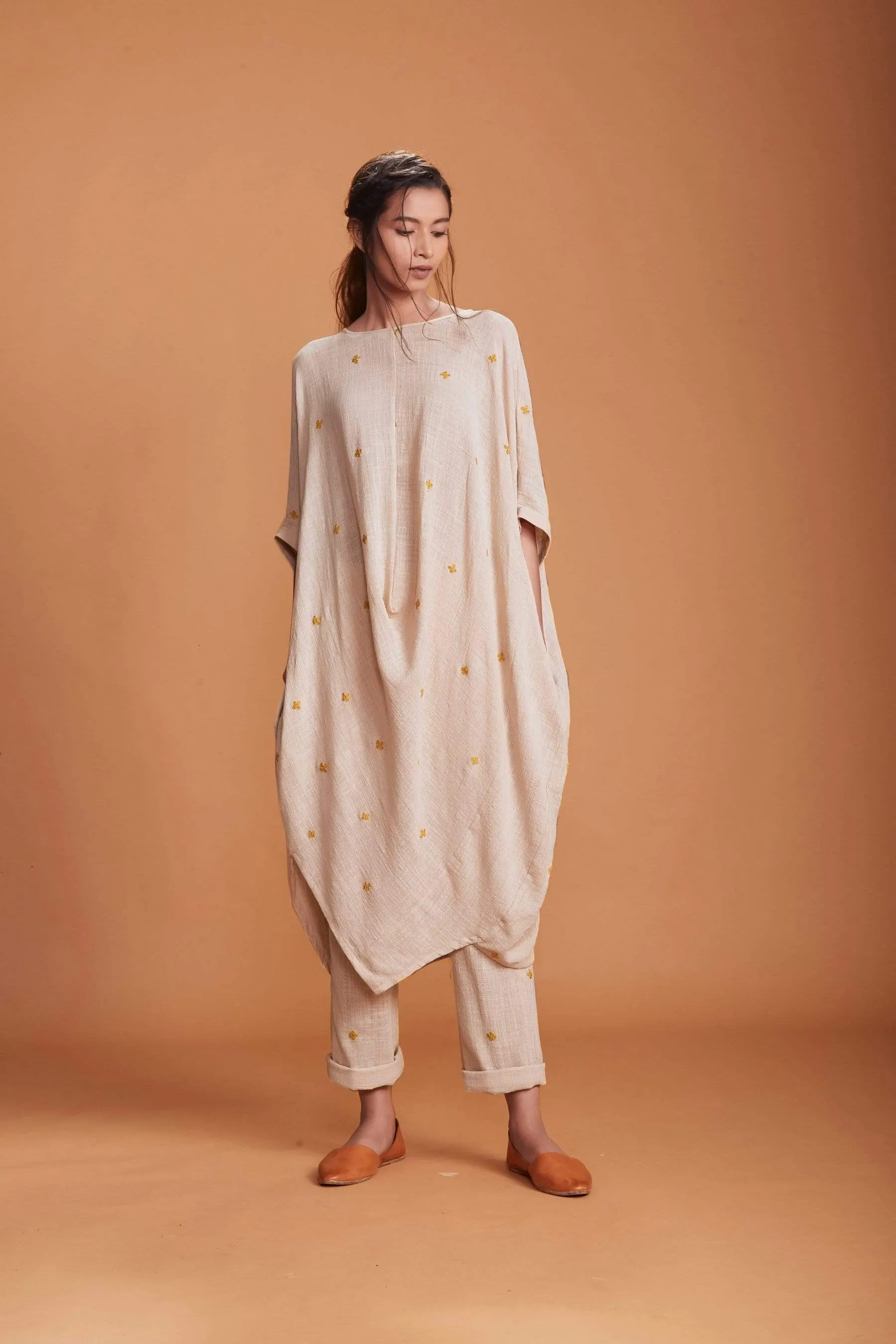 MATI COWL TUNIC SET IVORY