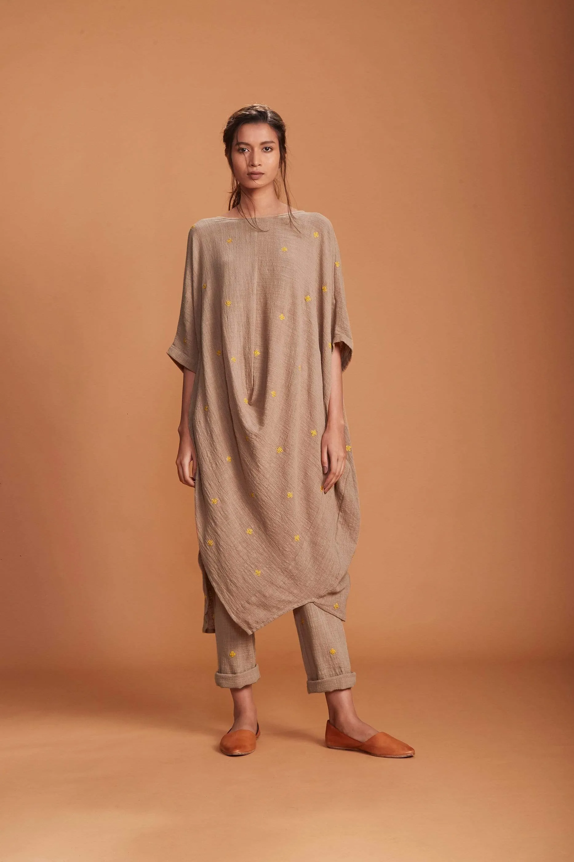 MATI COWL TUNIC SET KHAKI