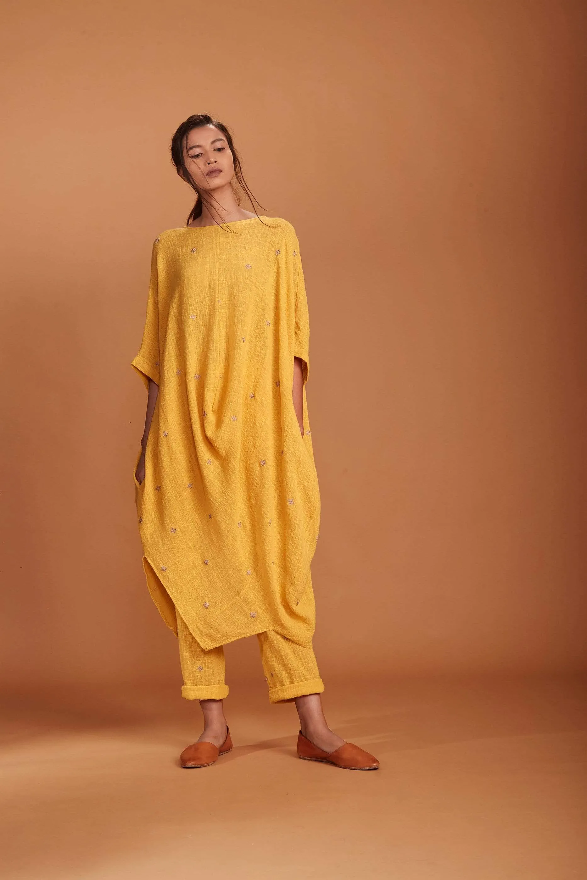 MATI COWL TUNIC SET YELLOW