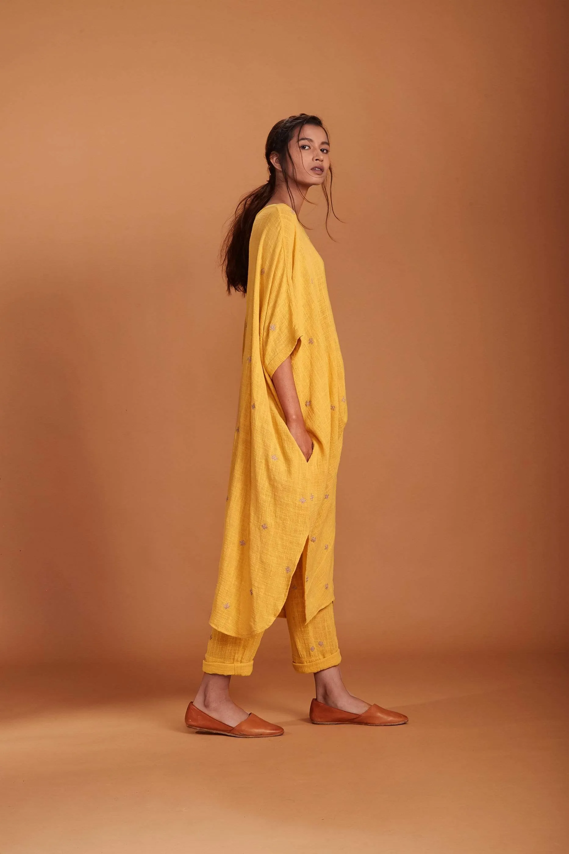 MATI COWL TUNIC SET YELLOW