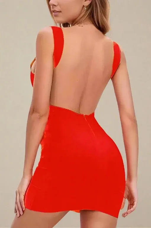 Maya Bandage Mini Dress - Lipstick Red