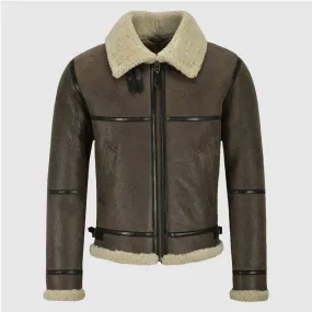 Men Best Looking Winter B3 Brown Air Force Shearling Jacket