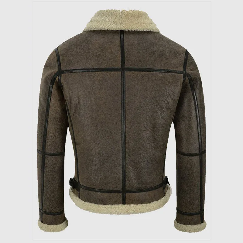 Men Best Looking Winter B3 Brown Air Force Shearling Jacket