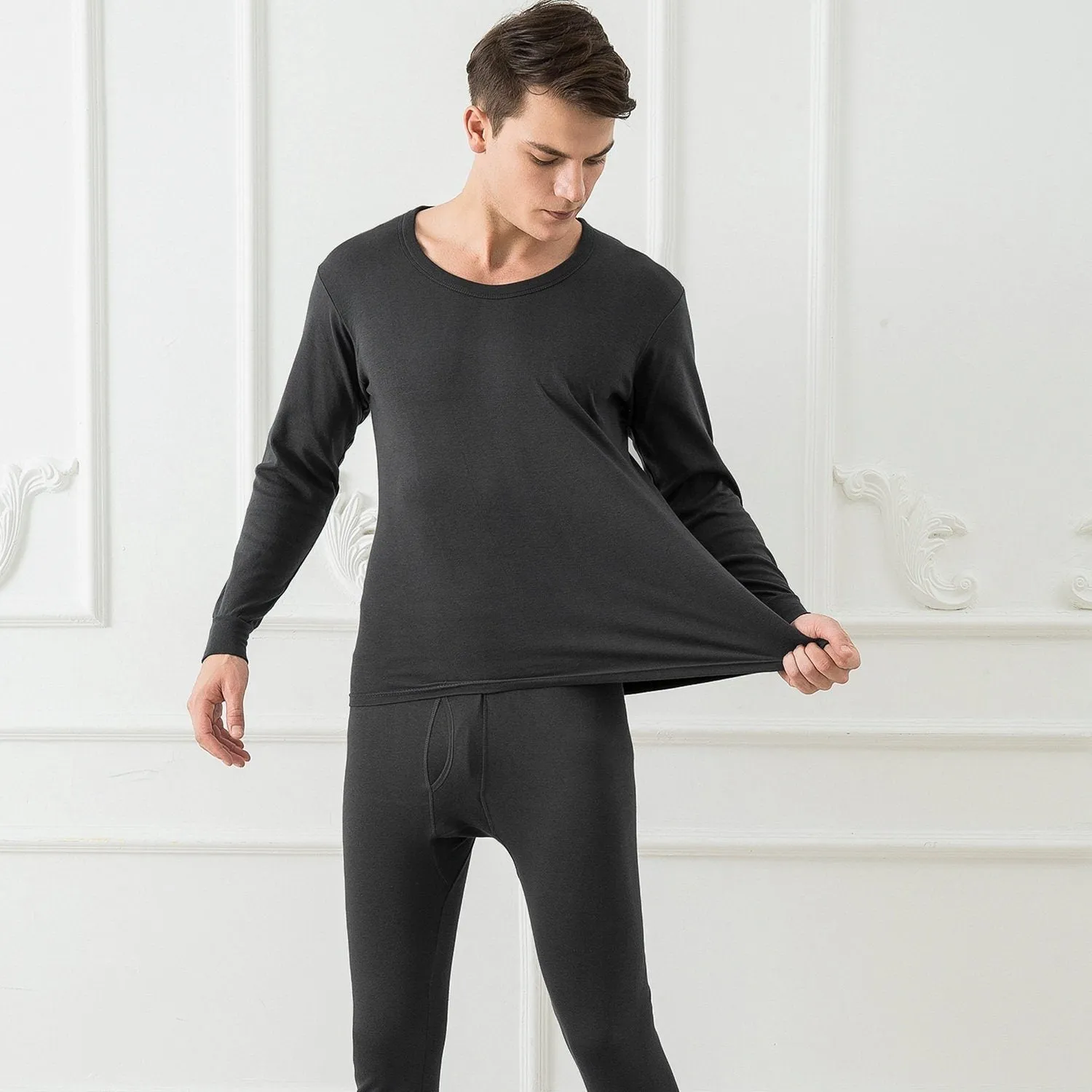 Men Thermal Underwear Set - Long Johns Pants and Long Sleeve