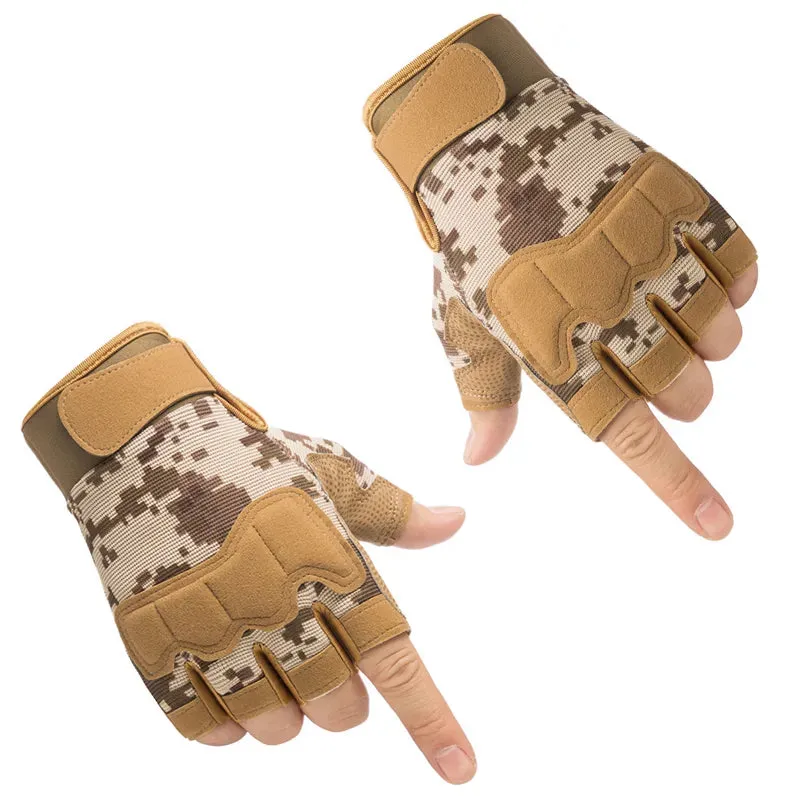 Men Women Tactical Military Army Shooting Cut Proof Fingerless Gloves Anti-Slip Outdoor Sports Paintball Airsoft Bicycle Gloves