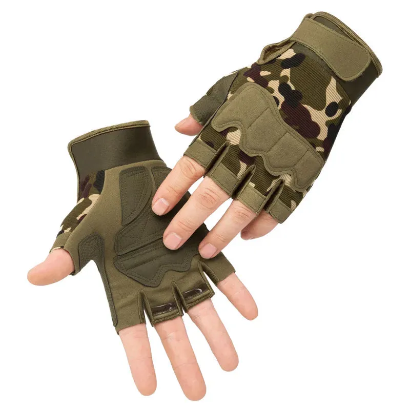 Men Women Tactical Military Army Shooting Cut Proof Fingerless Gloves Anti-Slip Outdoor Sports Paintball Airsoft Bicycle Gloves