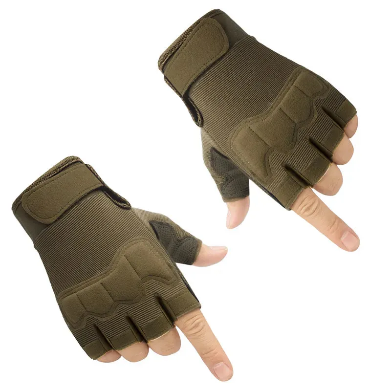 Men Women Tactical Military Army Shooting Cut Proof Fingerless Gloves Anti-Slip Outdoor Sports Paintball Airsoft Bicycle Gloves