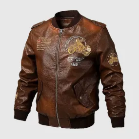 Men’s Brown Style Army Flight Leather Bomber Jacket