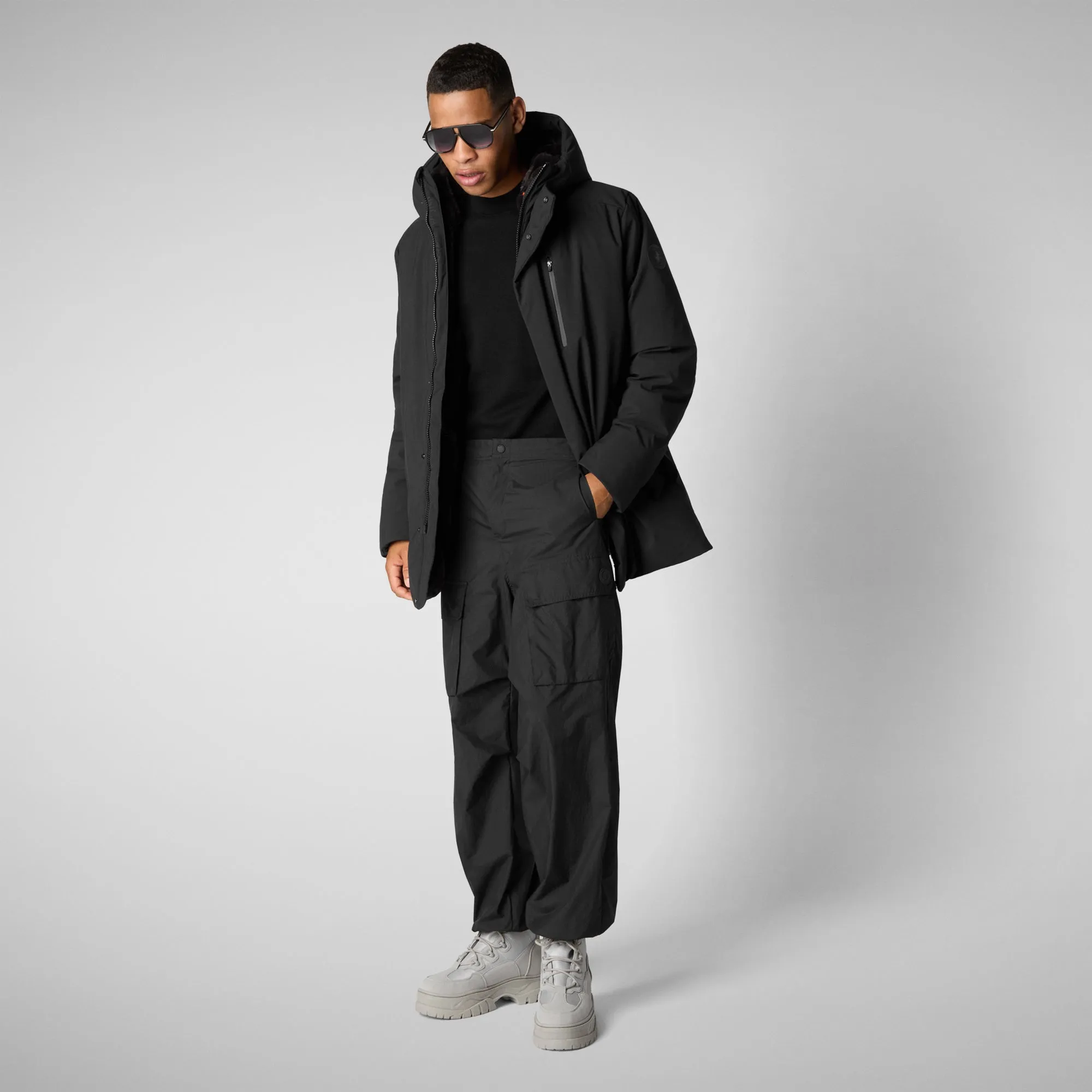 Men's  Hooded Parka Antoine in Black