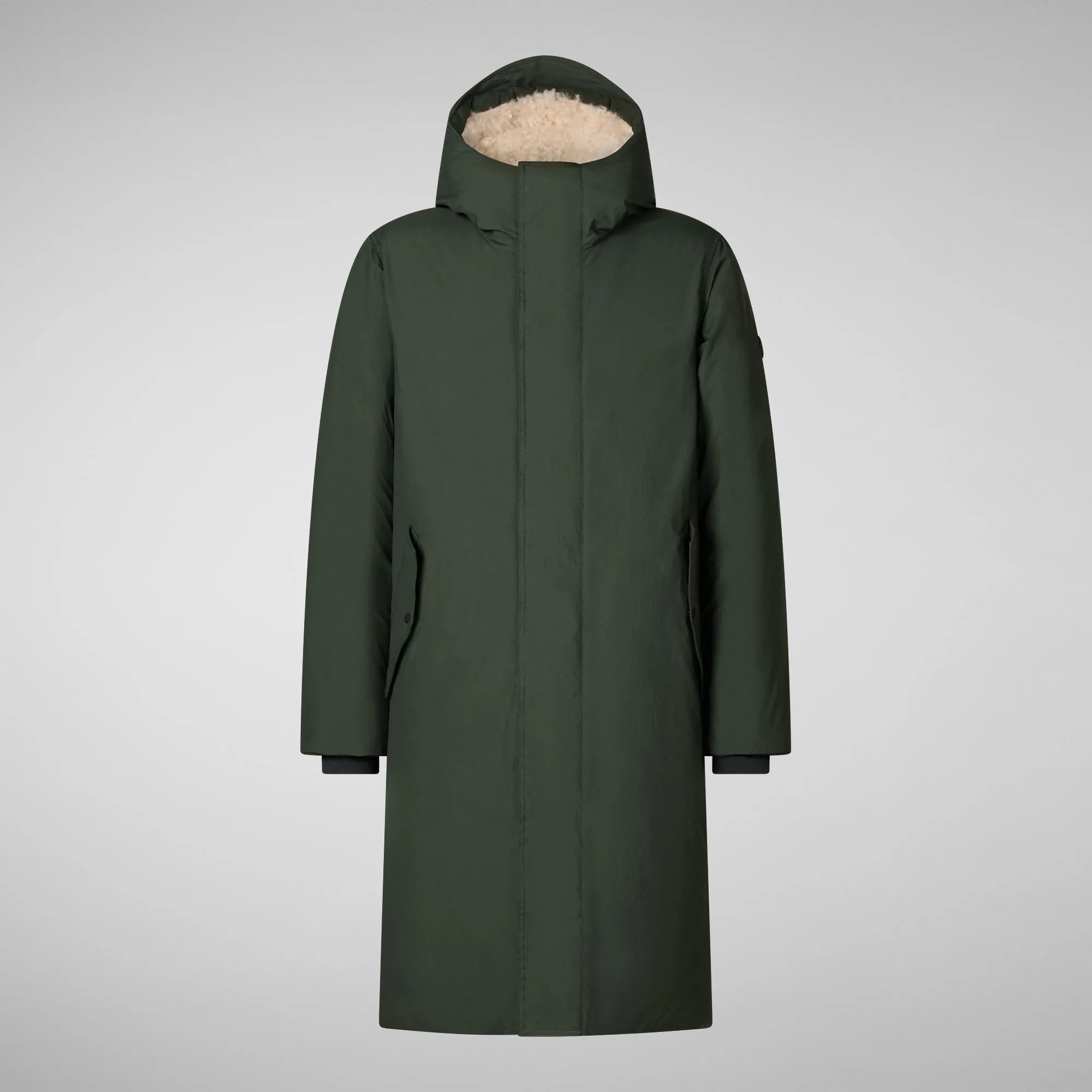 Men's hooded parka Killian in land green