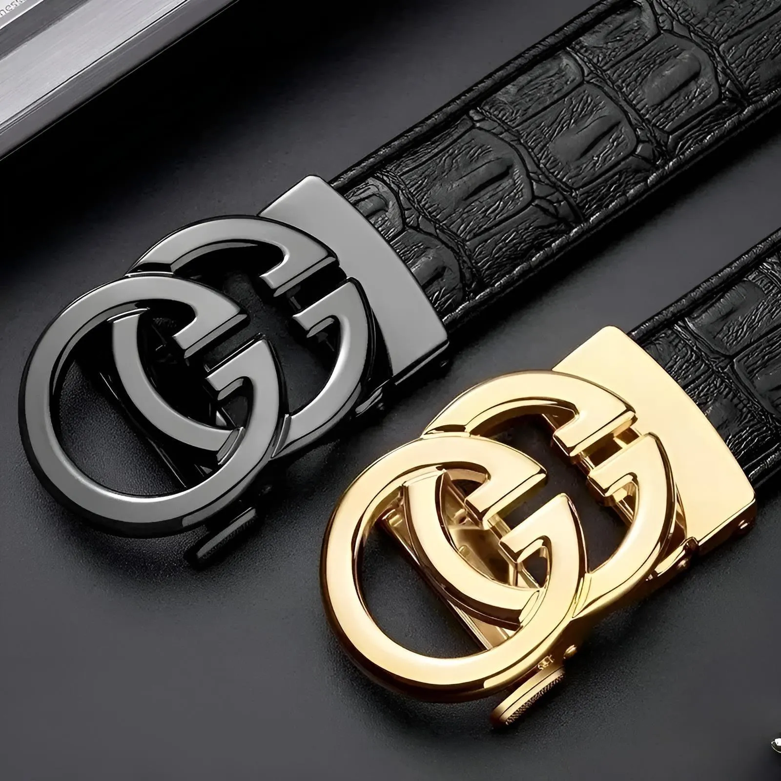 Men's Leather Belt Metal Alloy Automatic Buckle Brand Luxury Design Waist Belts For Men