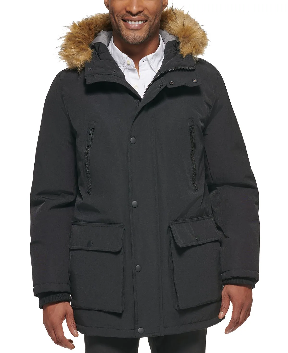 Men's parka with faux fur jacket on the hood created for Macy's Club Room, multi