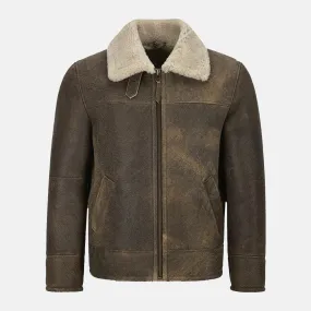 Men's Vintage Brown Fashion Shearling Jacket