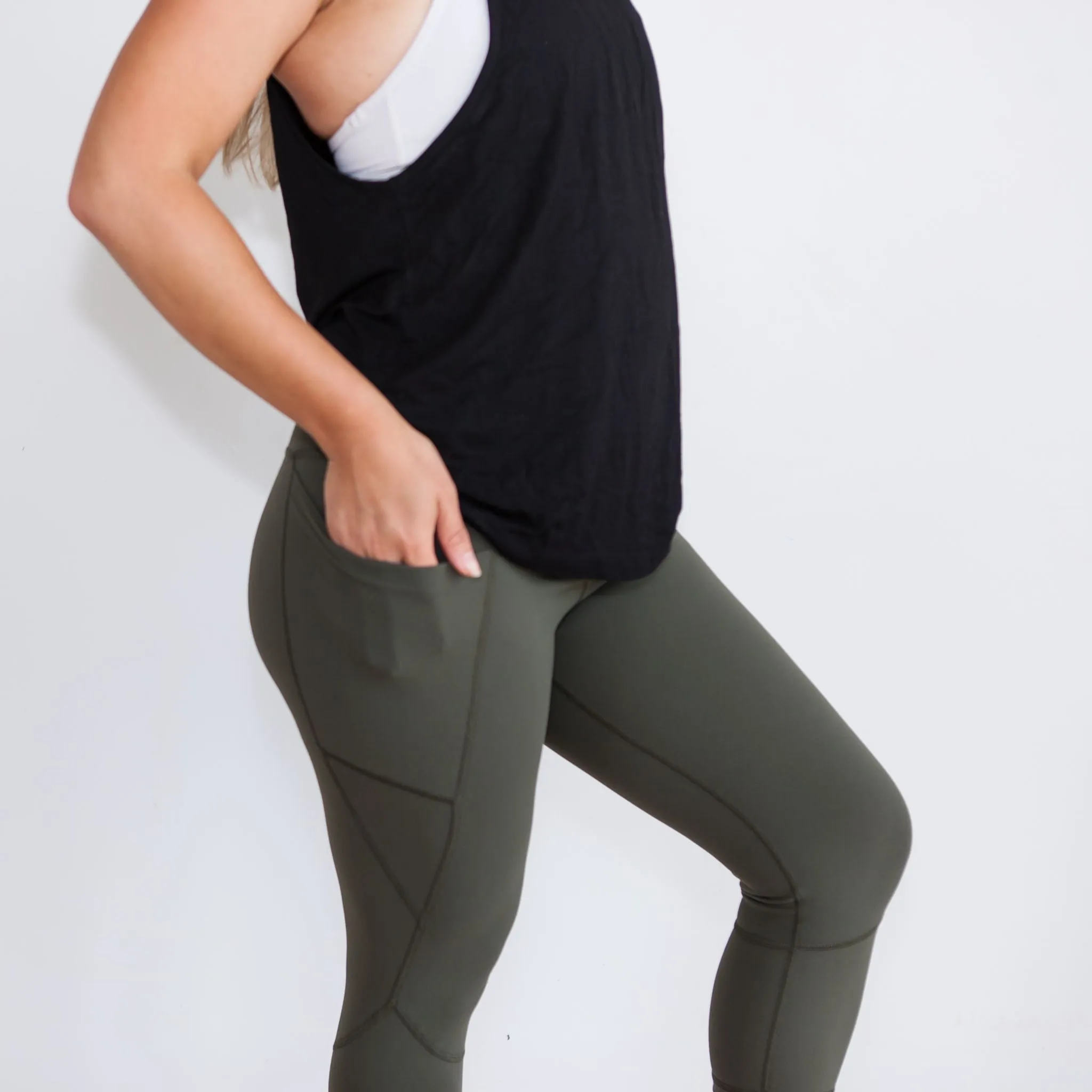 Milkbar Active Leggings - Extra High Waist 3/4 | Khaki