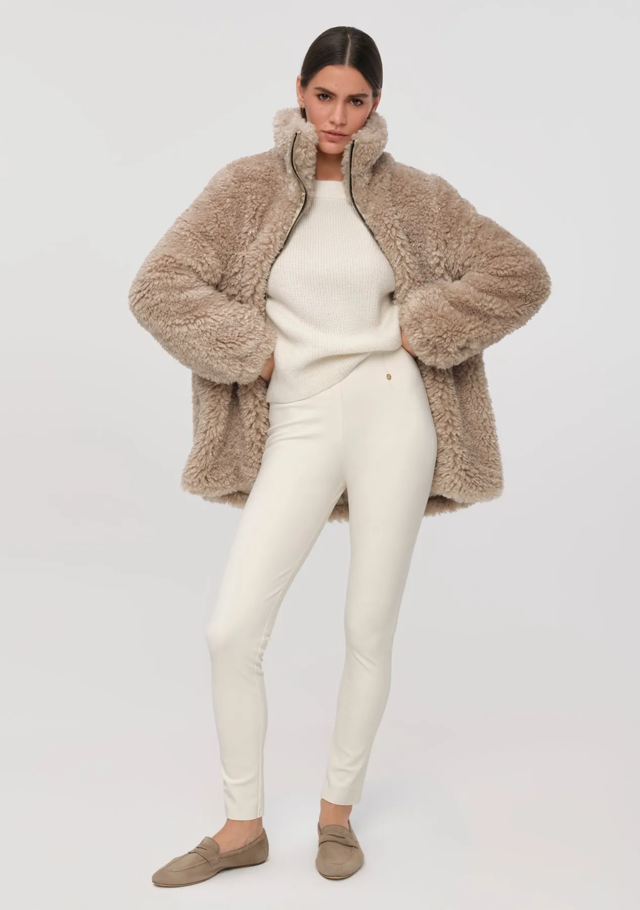 MILU Faux Shearling Jacket oat