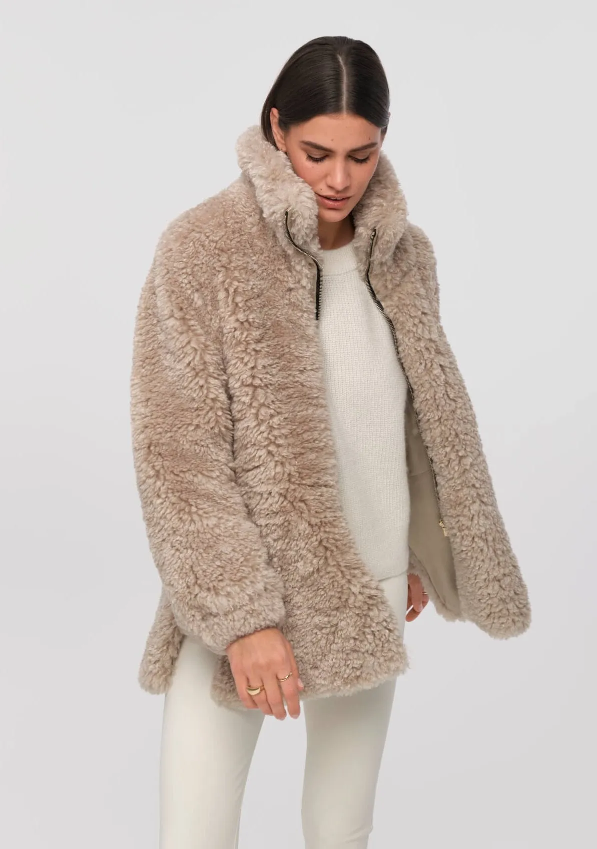 MILU Faux Shearling Jacket oat