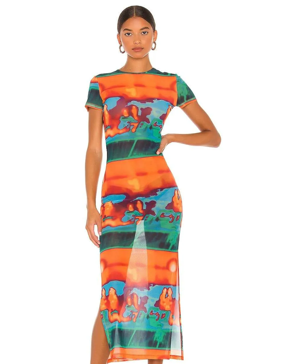 Multicolor Billie Maxi Charming Dress In Thermal