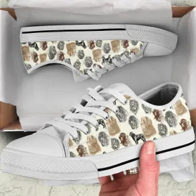 Newfoundland Low Top Shoes - Low Top Sneaker, Dog Printed Shoes, Canvas Shoes For Men, Women