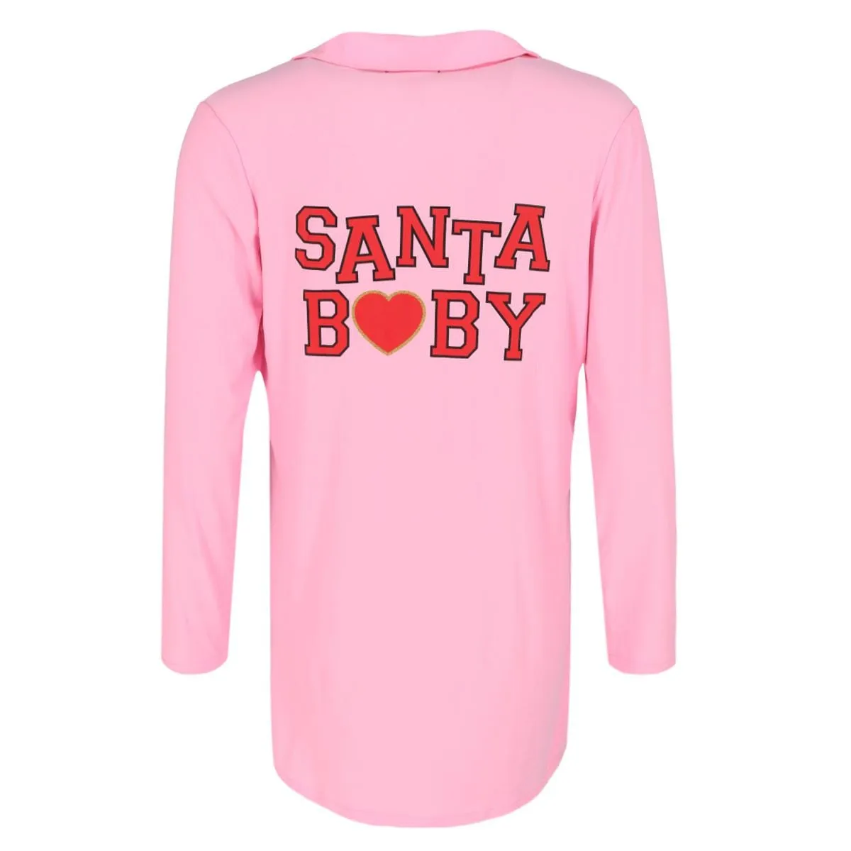 Not a Morning Person Women's Santa Baby Pink Long Sleeve Night Shirt